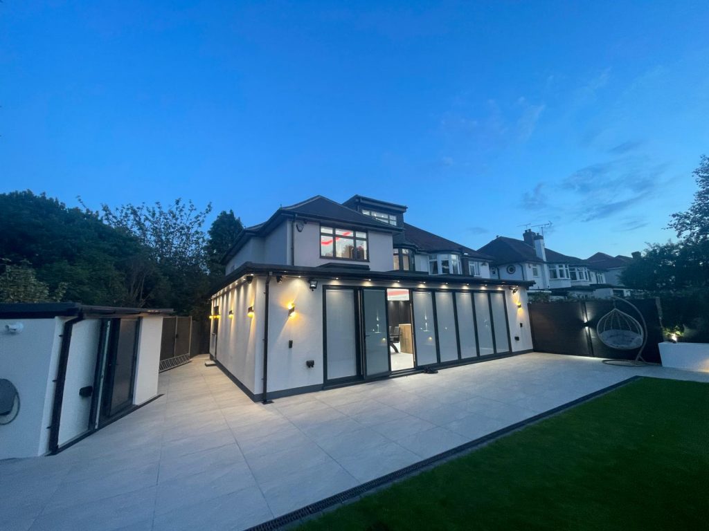 New build home at dusk - VED Construction