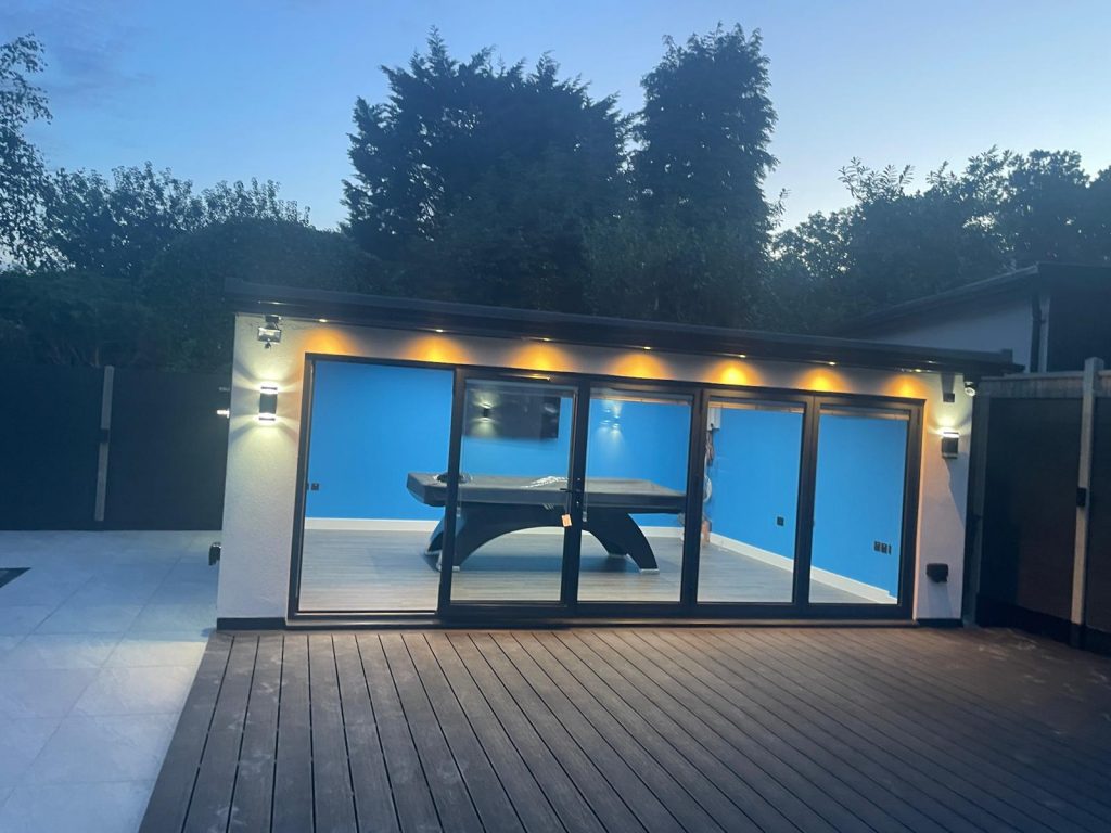 Bi-fold doors after dark - VED Construction