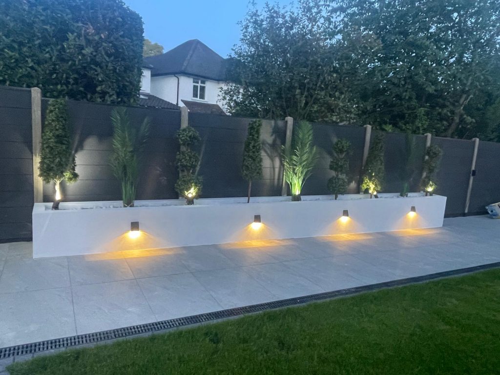 Lit driveway approach - VED Construction